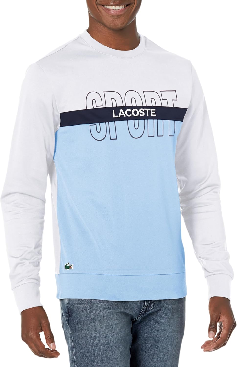 

Мужская спортивная теннисная толстовка Lacoste Ripstop, White/Marine/Panorama