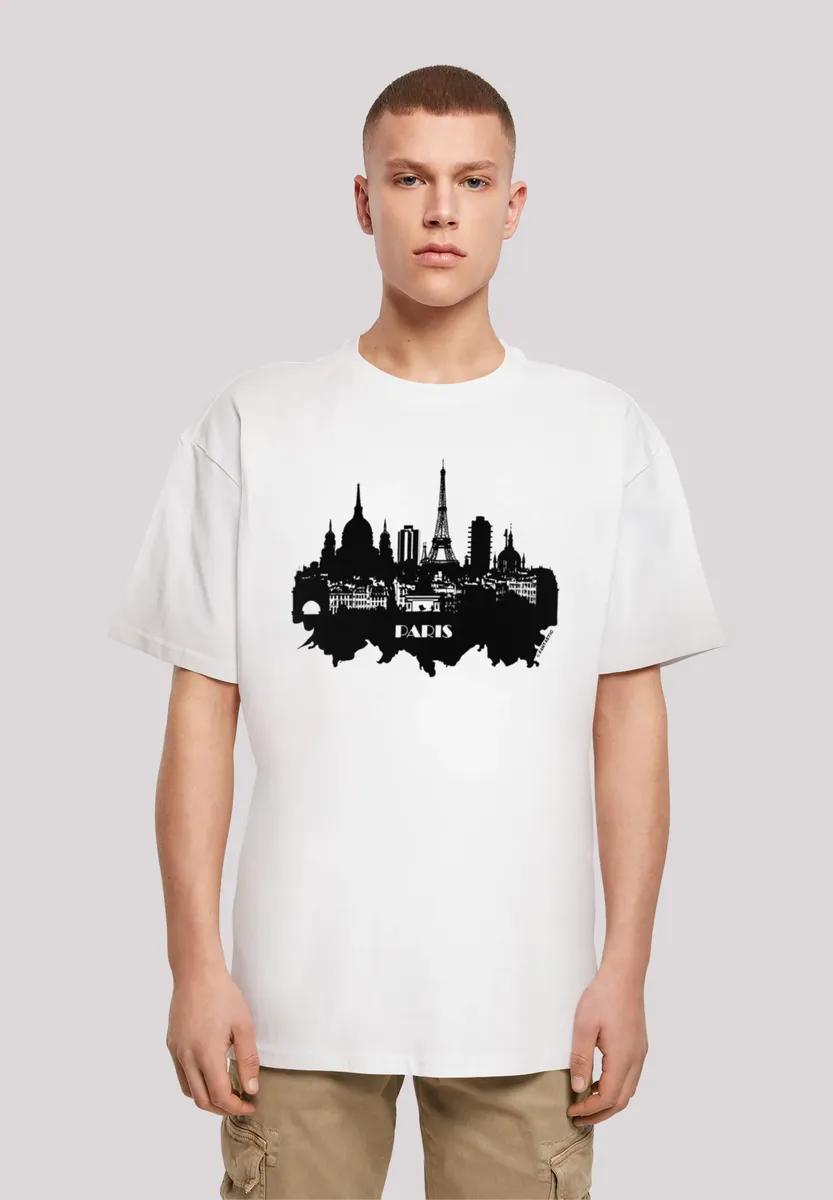 

F4NT4STIC Футболка "PARIS SKYLINE OVERSIZE TEE", принт, белый