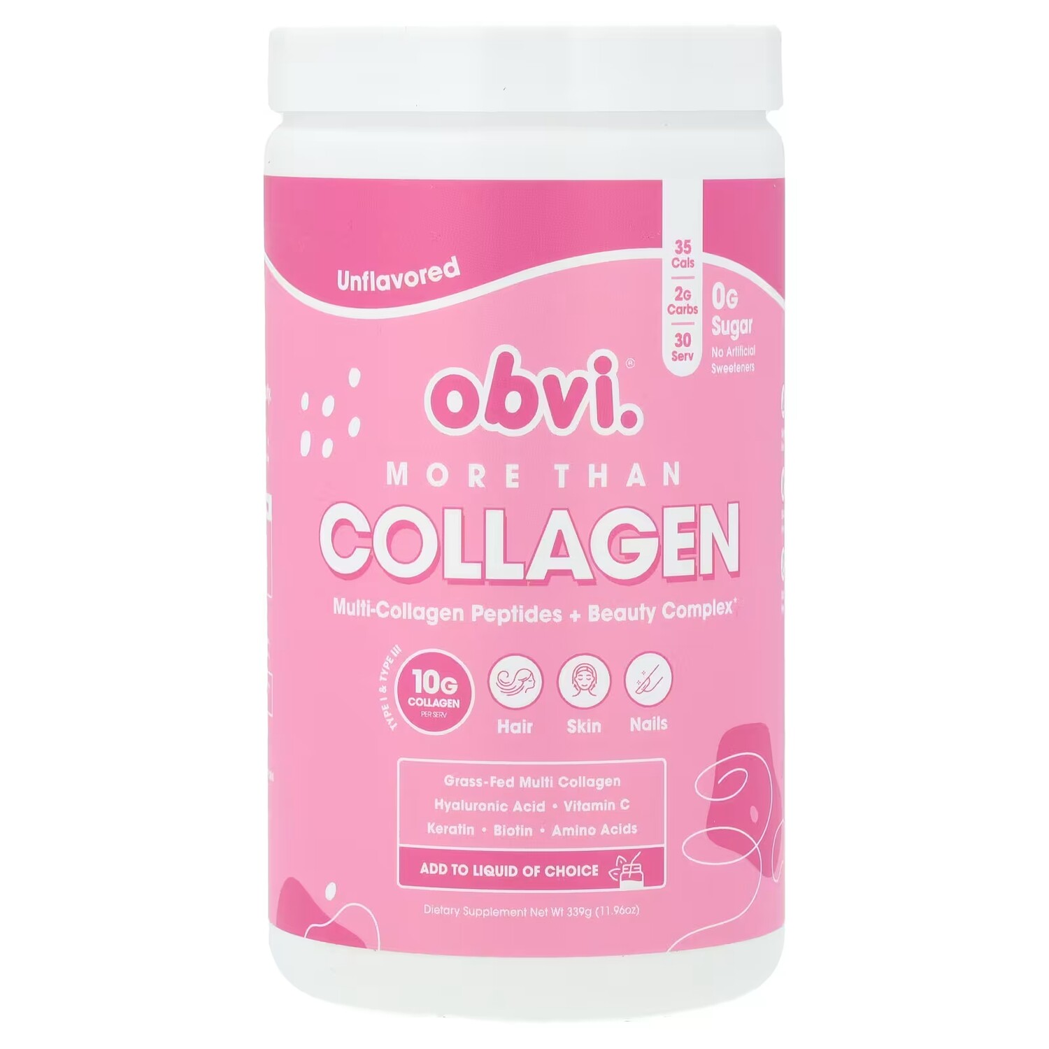 

Мультиколлагеновые пептиды + косметический комплекс Obvi More Than Collagen, 339 г