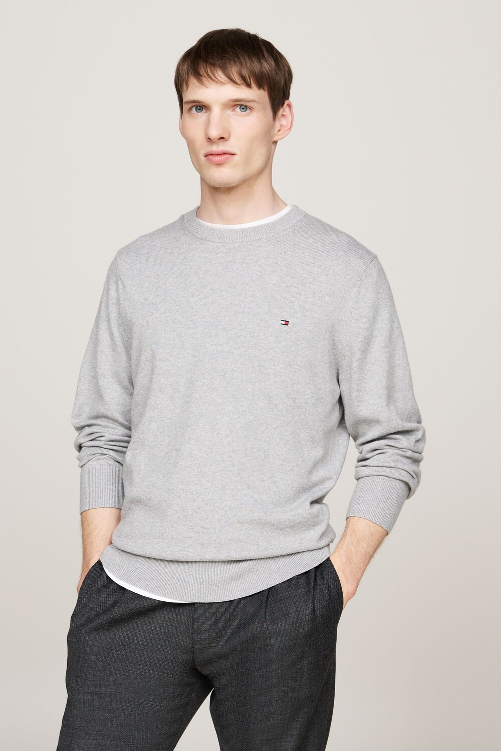 

Джемпер из смеси хлопка и кашемира Tommy Hilfiger, серый