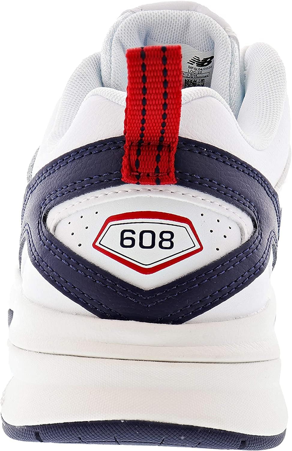 Мужские кроссовки New Balance 608 V5 для повседневной носки и тренировок, белый/красный — фото 4
