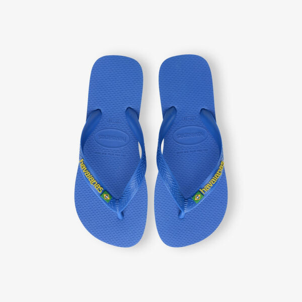 Резиновые шлепанцы с тисненым логотипом Brasil patria Havaianas, голубой — фото 2