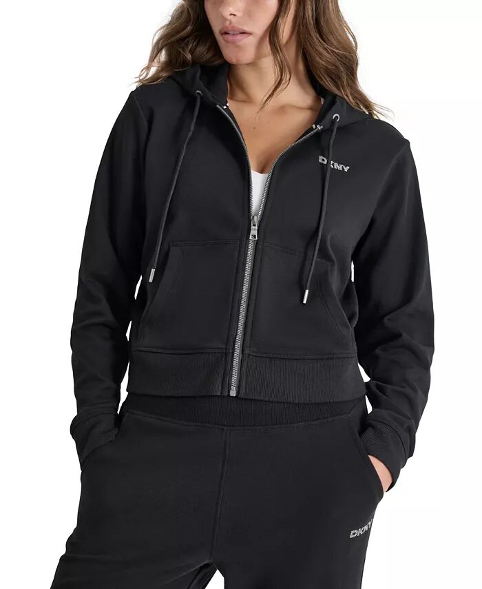 

Женская толстовка с капюшоном и логотипом DKNY, черный