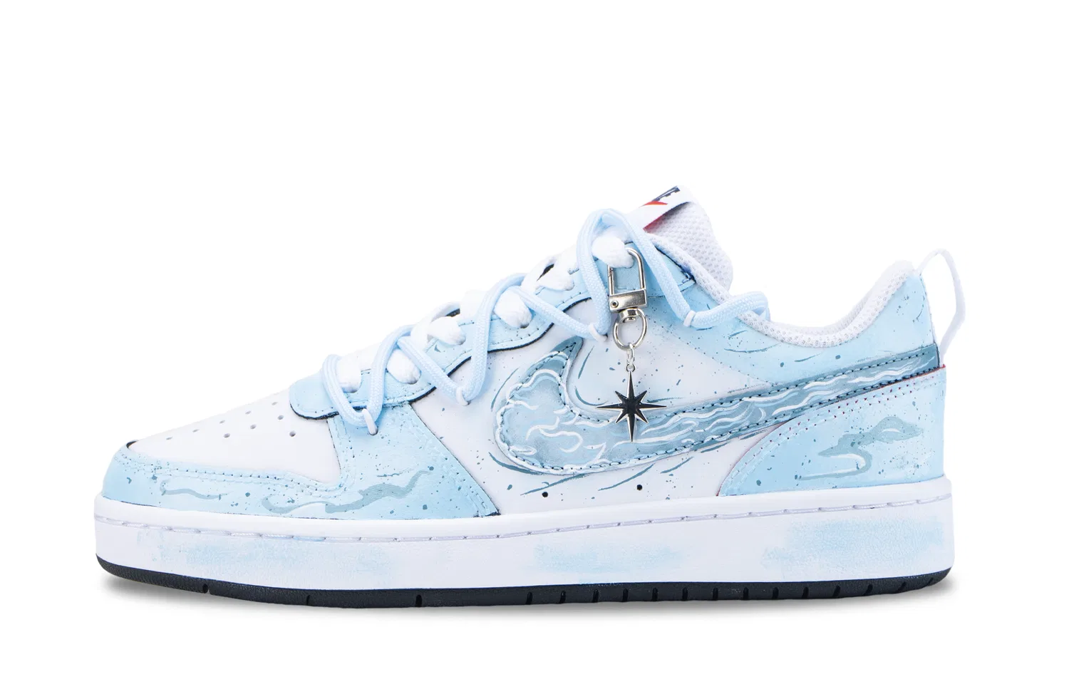 Кроссовки для скейтбординга Court Borough Starry Cloud Wilderness износостойкие нескользящие низкие Blue White Nike, Blue White (Blue Shopping Bag) — фото 3