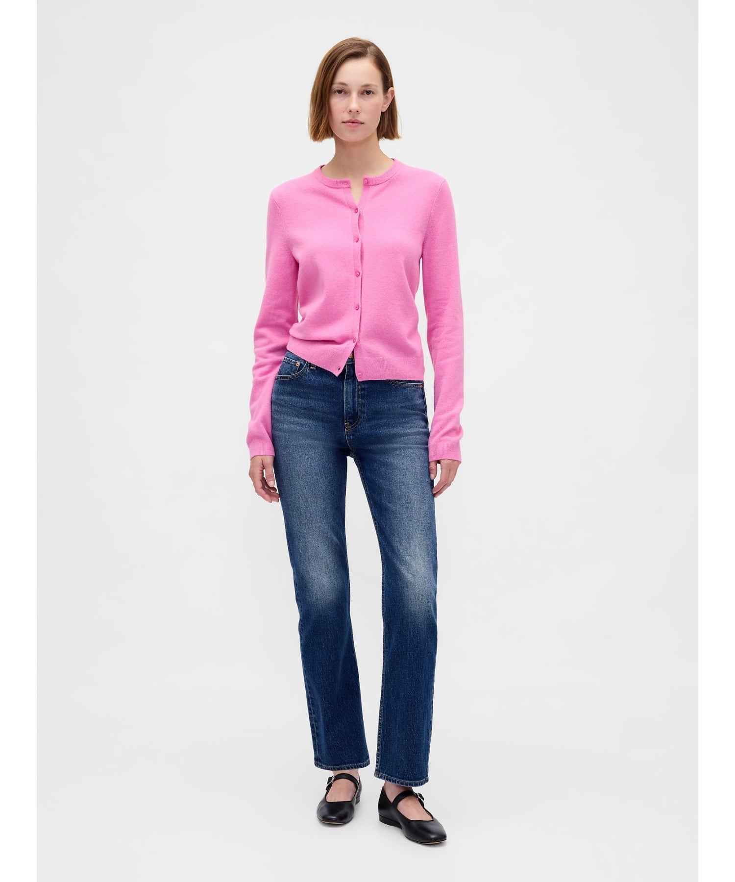 (W)CashSoft Укороченный кардиган из кашемира GAP, PRETTY_PINK — фото 2