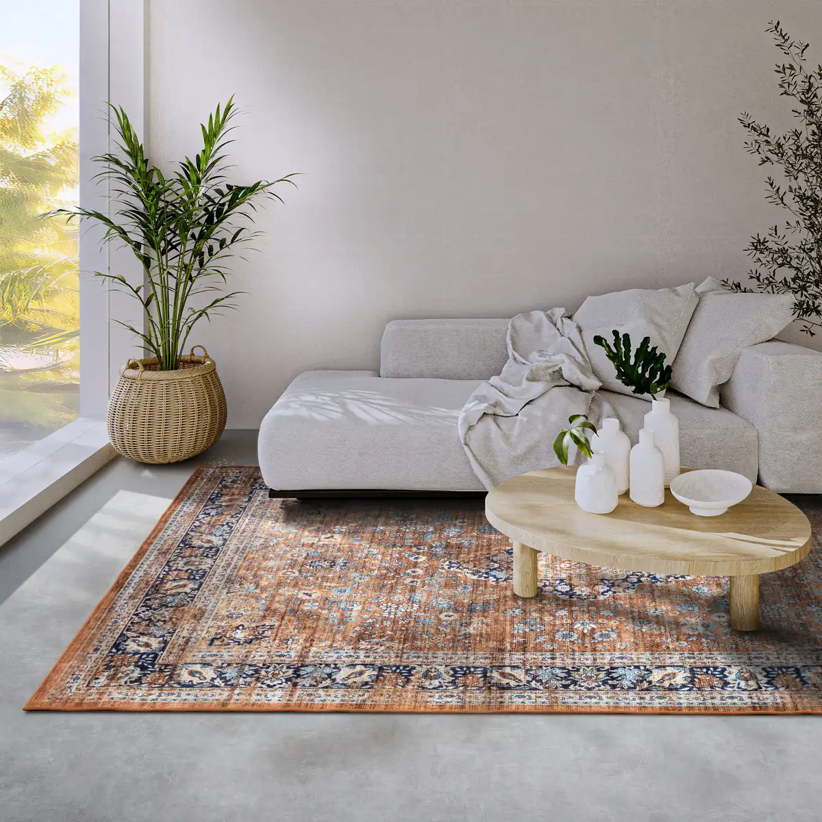 

Freundin Home Collection ковер "Аврора", прямоугольный, короткий ворс, противоскользящий, восточный, винтажный, классический, гостиная, прихожая 120х160 см, синий
