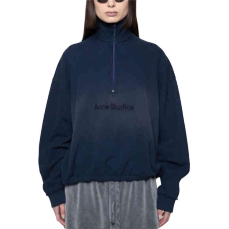 Свободная толстовка с детализированным логотипом Acne Studios, синий — фото 3