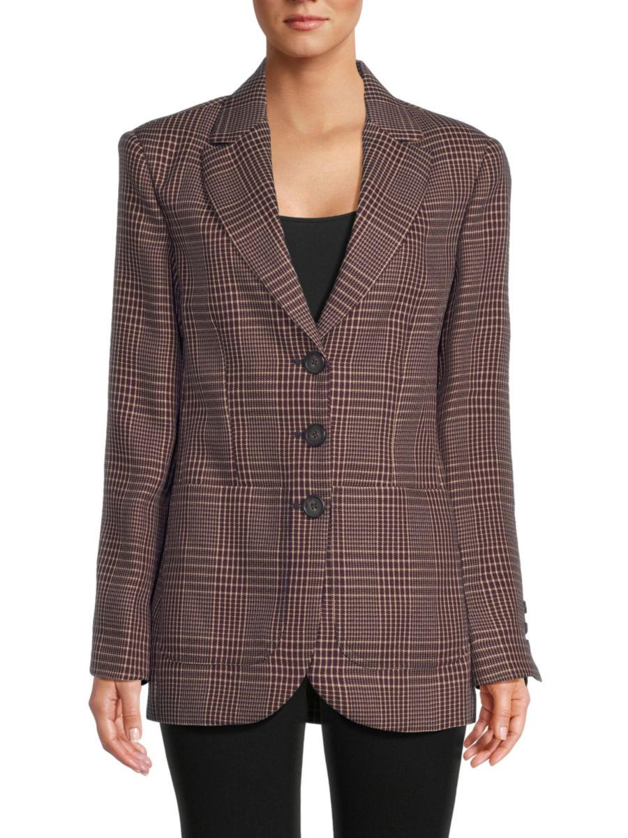 

Клетчатый блейзер Sonia Rykiel, цвет Blue Brown