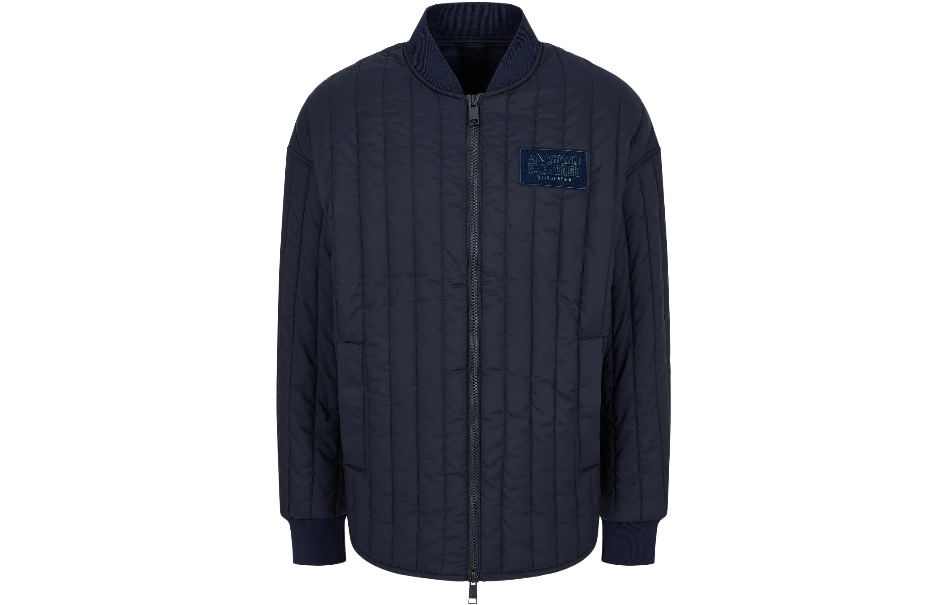 

ARMANI EXCHANGE Куртка-бомбер стеганая с нашивкой логотипа, Marine Blue