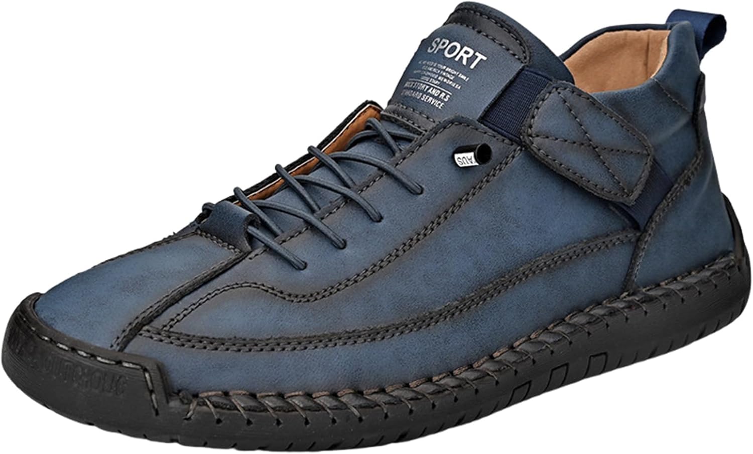 

Удобные ортопедические кроссовки, 2025 года, ручная работа, мягкая поддержка свода стопы, кожаные туфли, слипоны, спортивные кроссовки с поддержкой свода Generic, синий