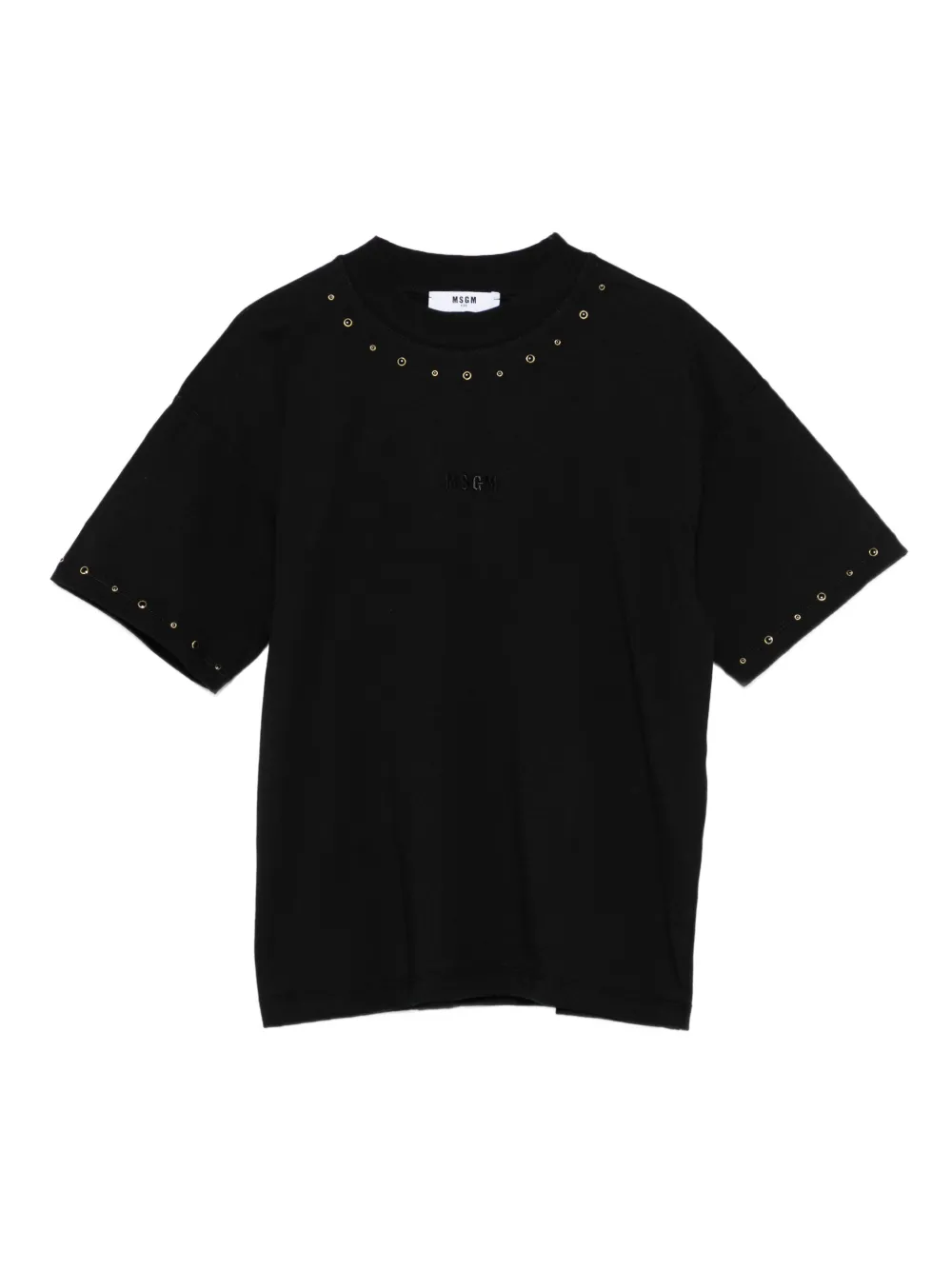 

Футболка с люверсами MSGM Kids, черный