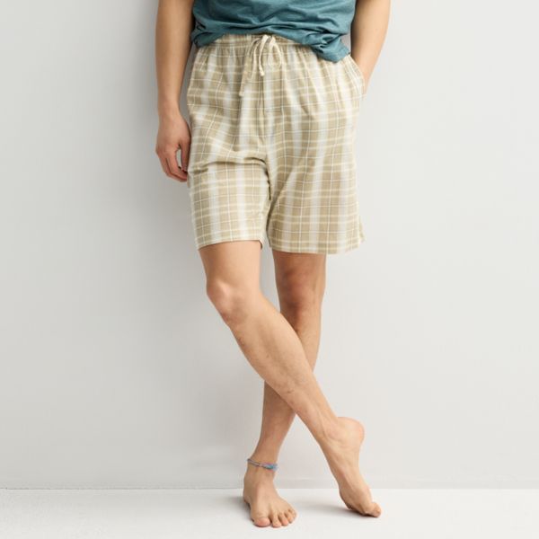 

Мужские трикотажные пижамные шорты Sonoma Goods For Life, цвет plaid khaki
