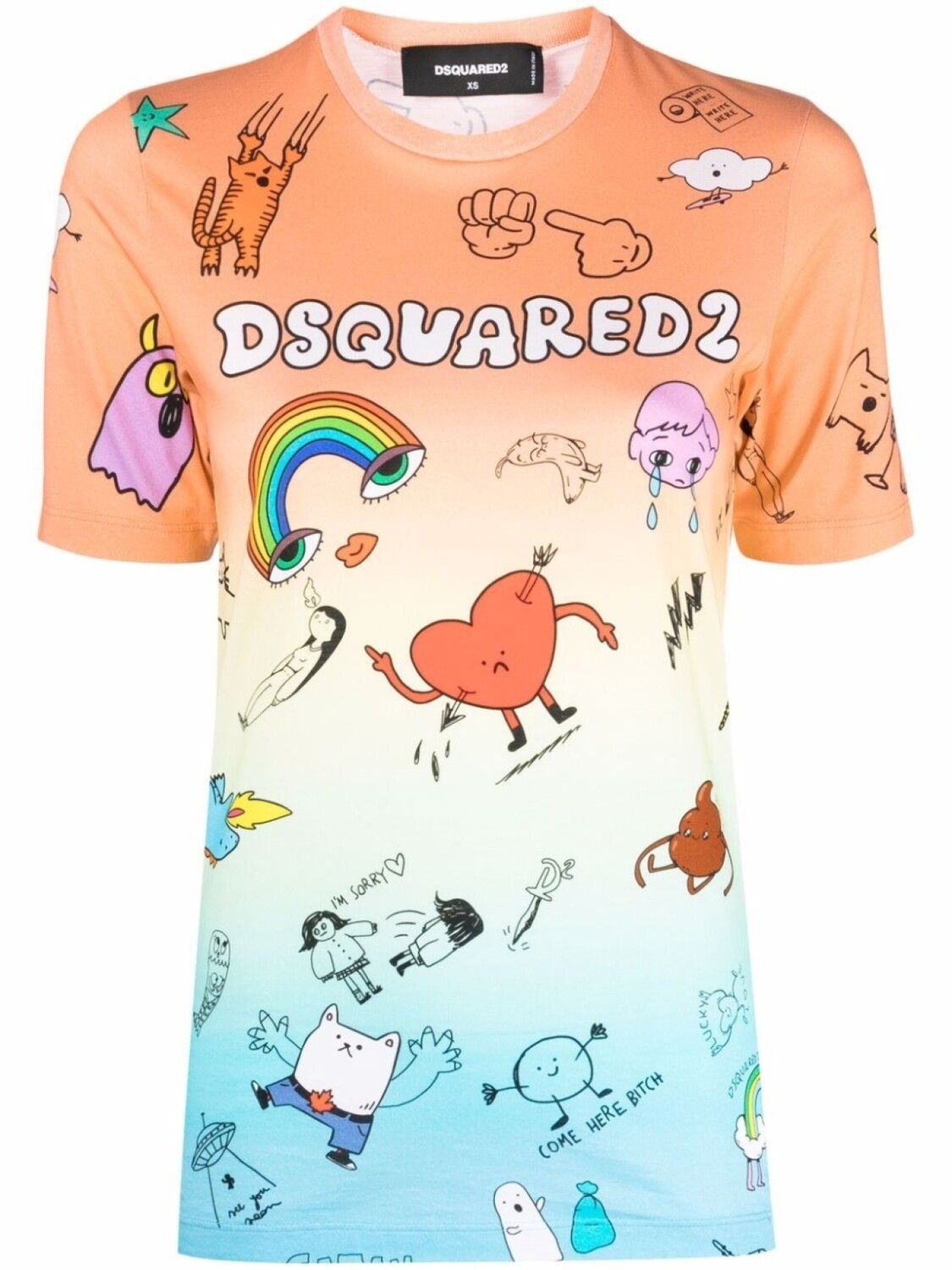 

Dsquared2 футболка с эффектом градиента, оранжевый