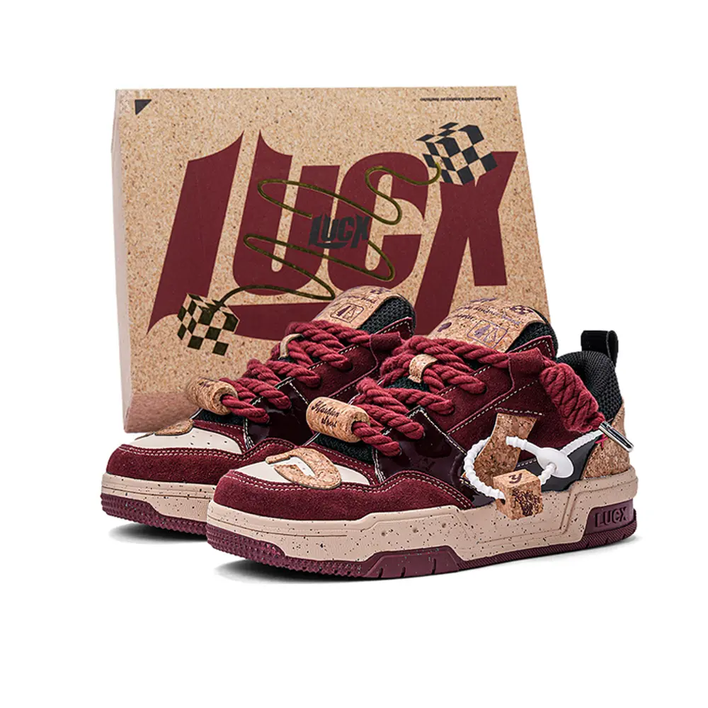 

LUCX Кроссовки Lucky Shoes противоскользящие и износостойкие на низком ходу для увеличения роста унисекс красное вино, цвет Red Wine