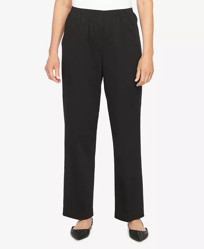 

Узкие повседневные брюки с заниженной талией Petite Mid-Rise Casual Pants Alfred Dunner, черный