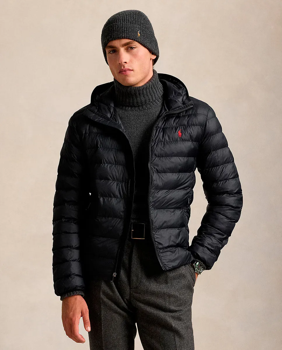 

Мужской пуховик с капюшоном Polo Ralph Lauren, черный
