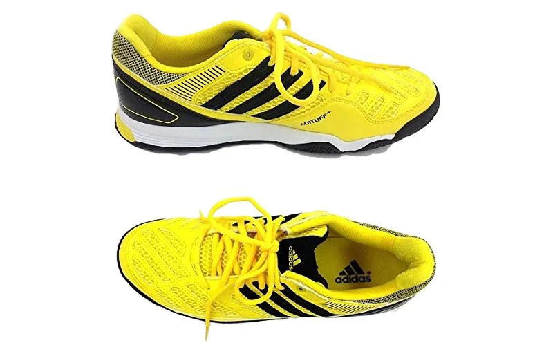 Adidas Мужские низкие бадминтонные кроссовки желто-черные с амортизацией и износостойкостью — фото 4
