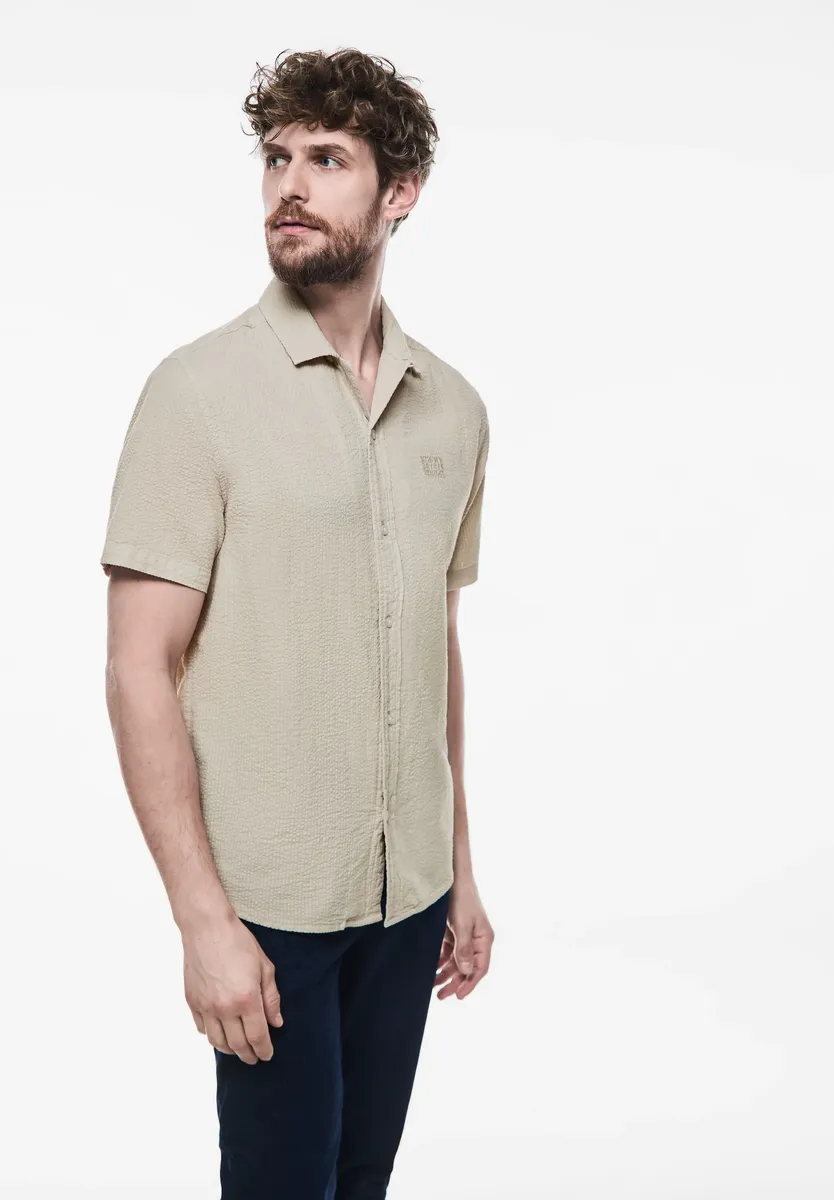 

STREET ONE MEN рубашка с короткими рукавами, из чистого хлопка, цвет Faded Stone