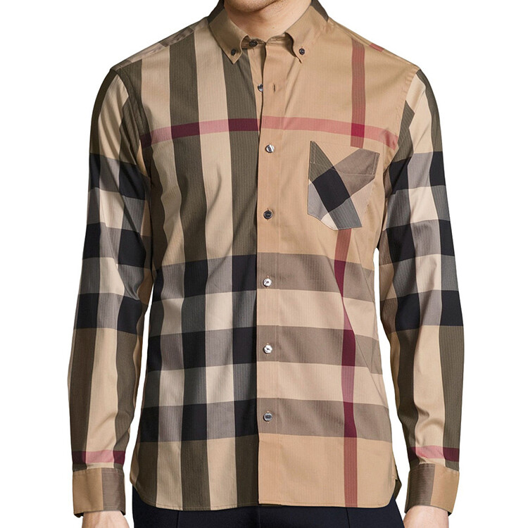 Рубашка мужская хаки Burberry, хаки — фото 4