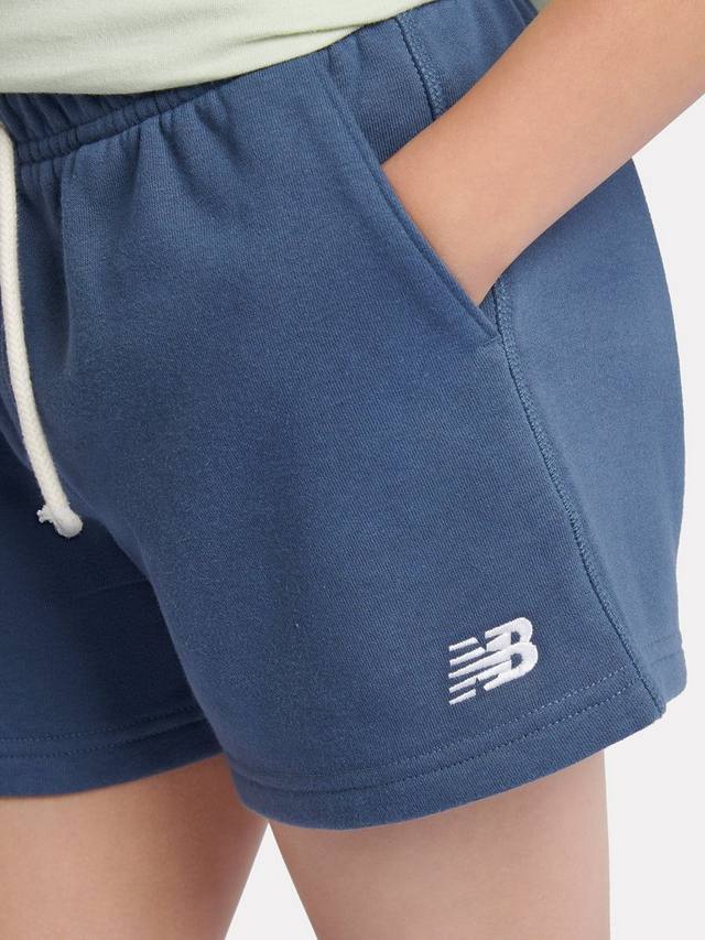 Детские шорты с небольшим логотипом и шнурком New Balance, Vintage Indigo — фото 4
