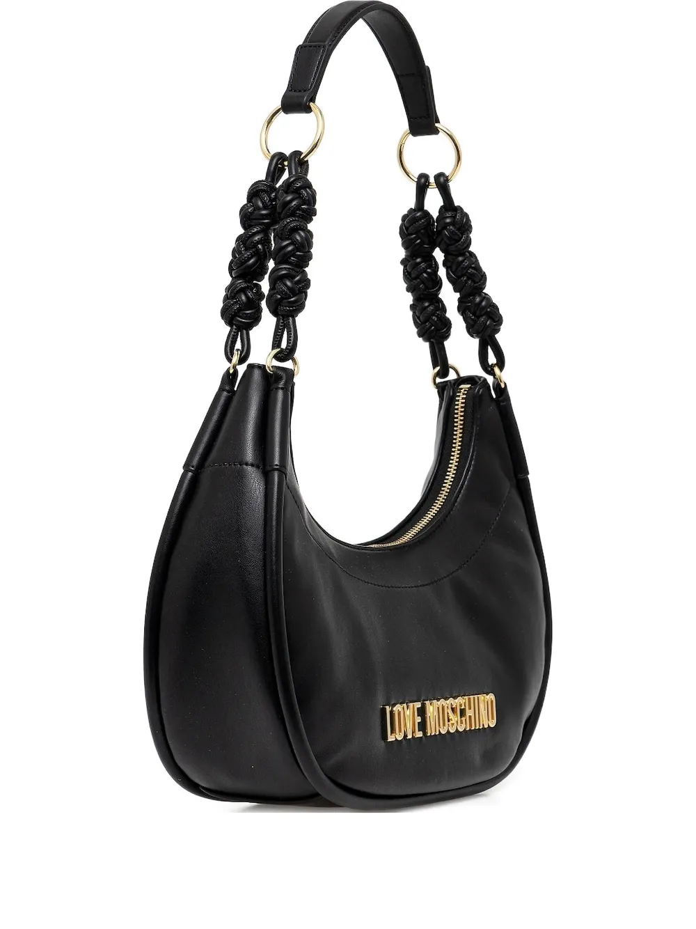 

Сумка-тоут с плетеной ручкой Love Moschino, черный