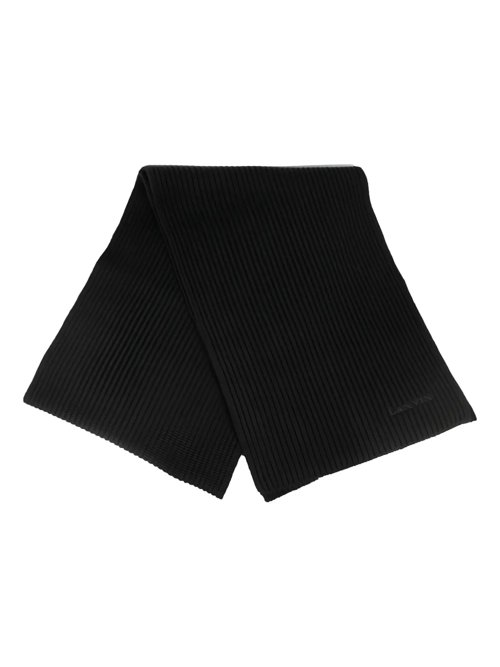 

Шарф в рубчик с логотипом Lanvin, черный