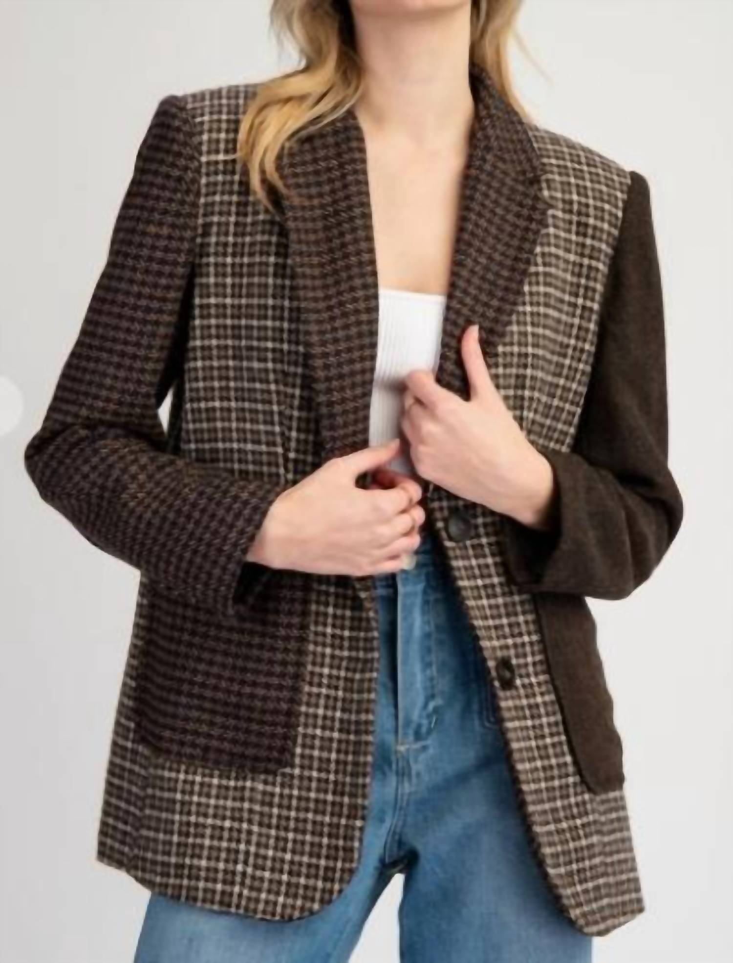 

Блейзер Sophia Houndstooth в коричневом цвете eesome