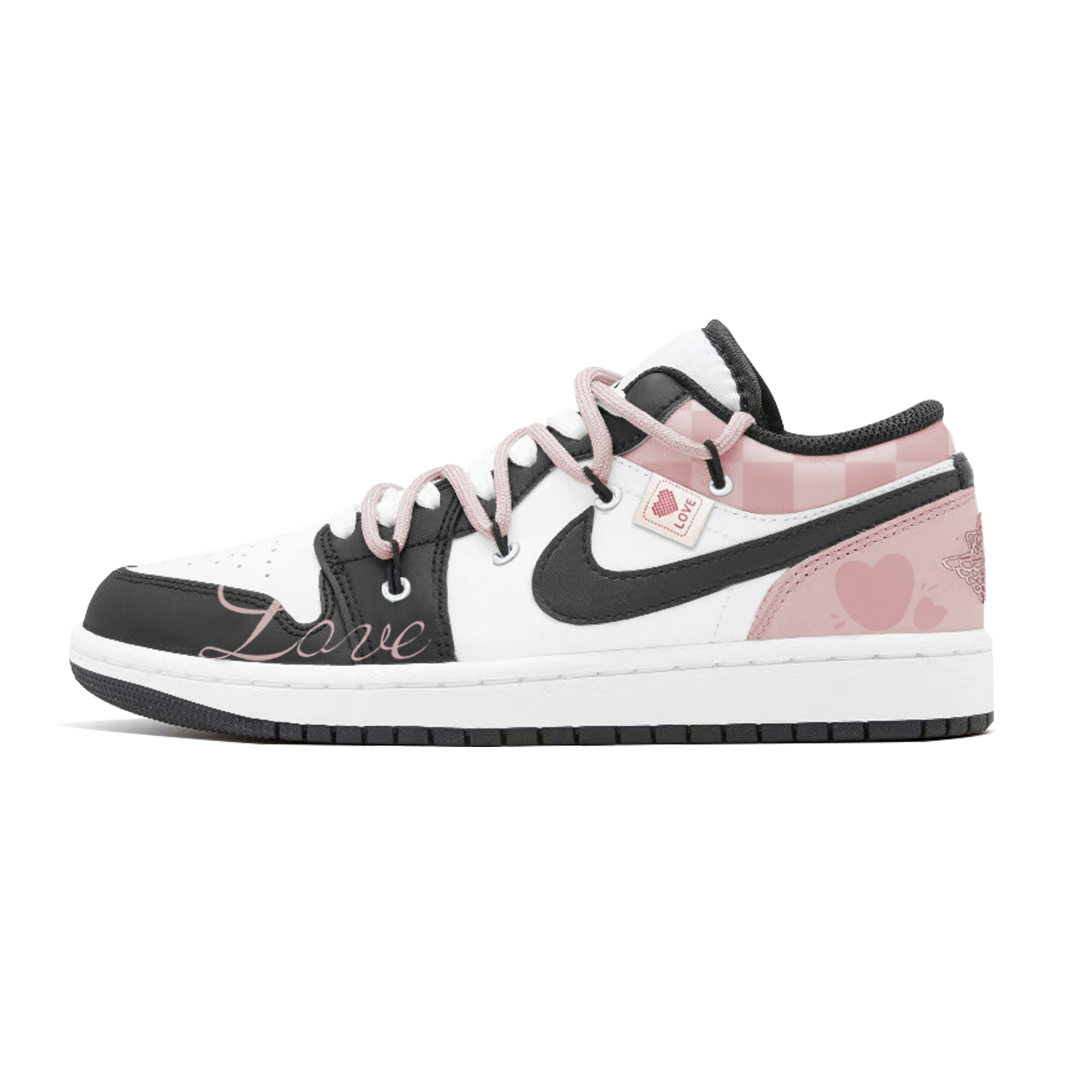 

Air 1 Устойчивые к истиранию и скольжению низкие винтажные баскетбольные кроссовки мужские черные розовые Jordan