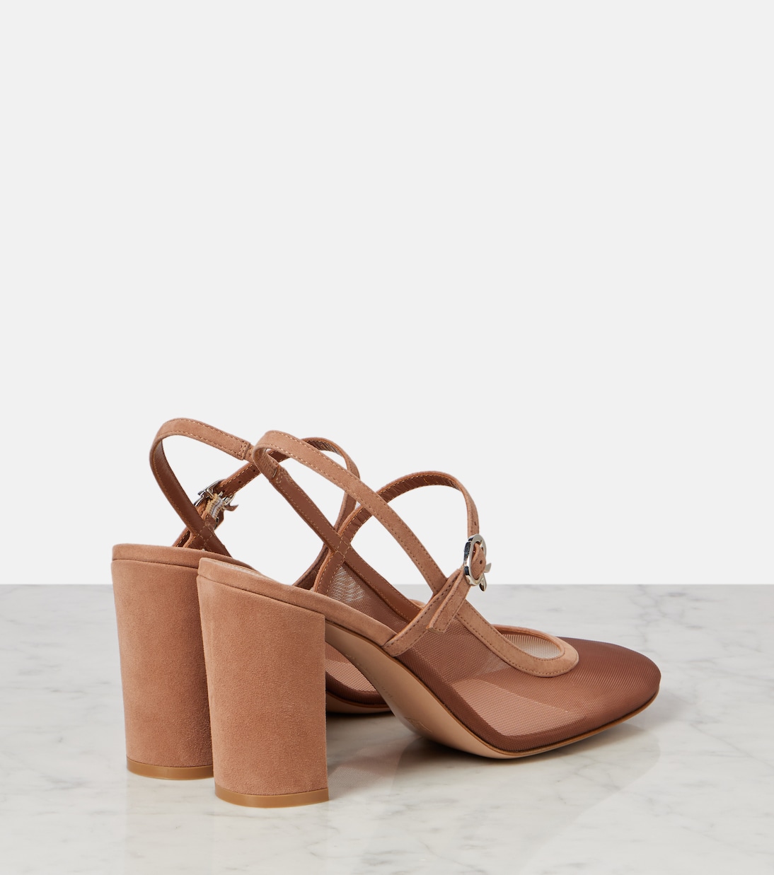 Франсуаза 55 туфли-лодочки с ремешком и замшевой отделкой Gianvito Rossi, Praline+Praline — фото 2