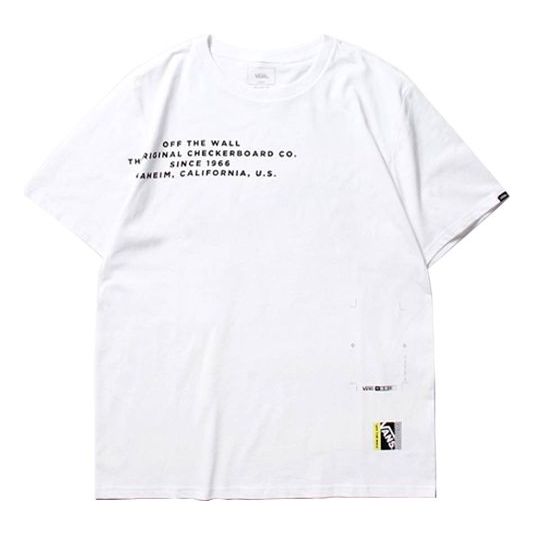 

Футболка Men's Vans Pending Project Tee Alphabet Printing Round Neck Short Sleeve White, белый