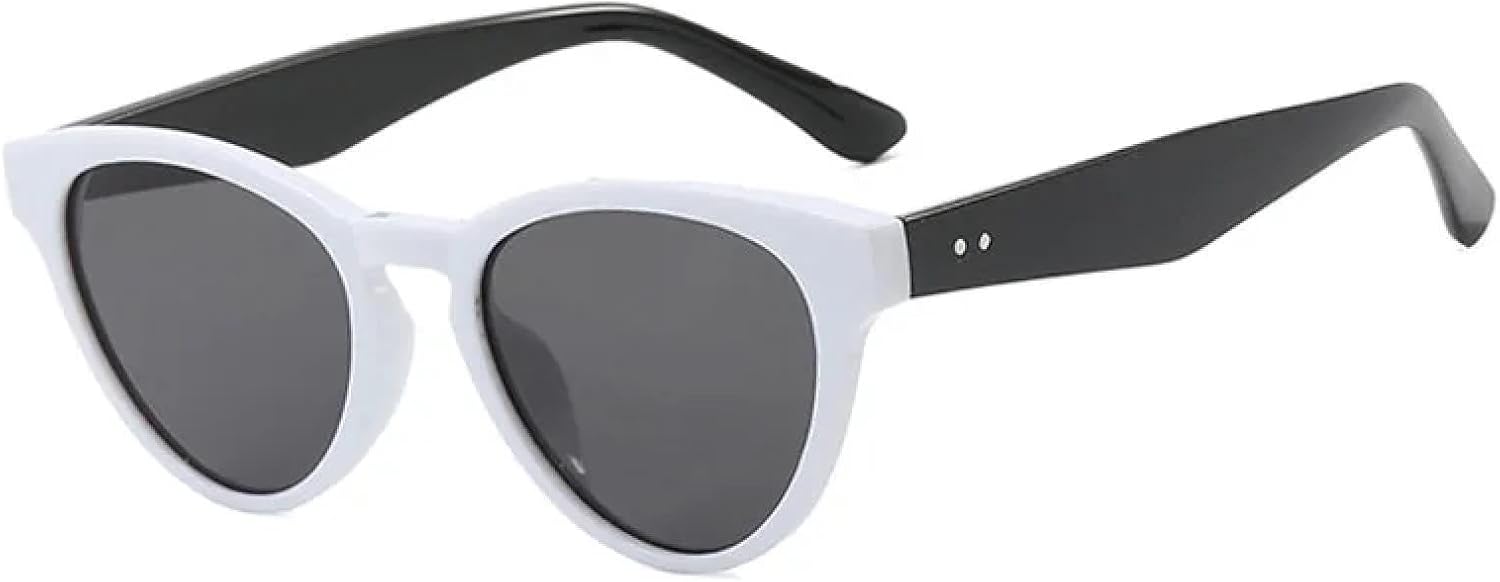 

Маленькие солнцезащитные очки «кошачий глаз» для женщин, модные винтажные очки из композитного материала, стильные солнцезащитные очки класса люкс generic, White-black