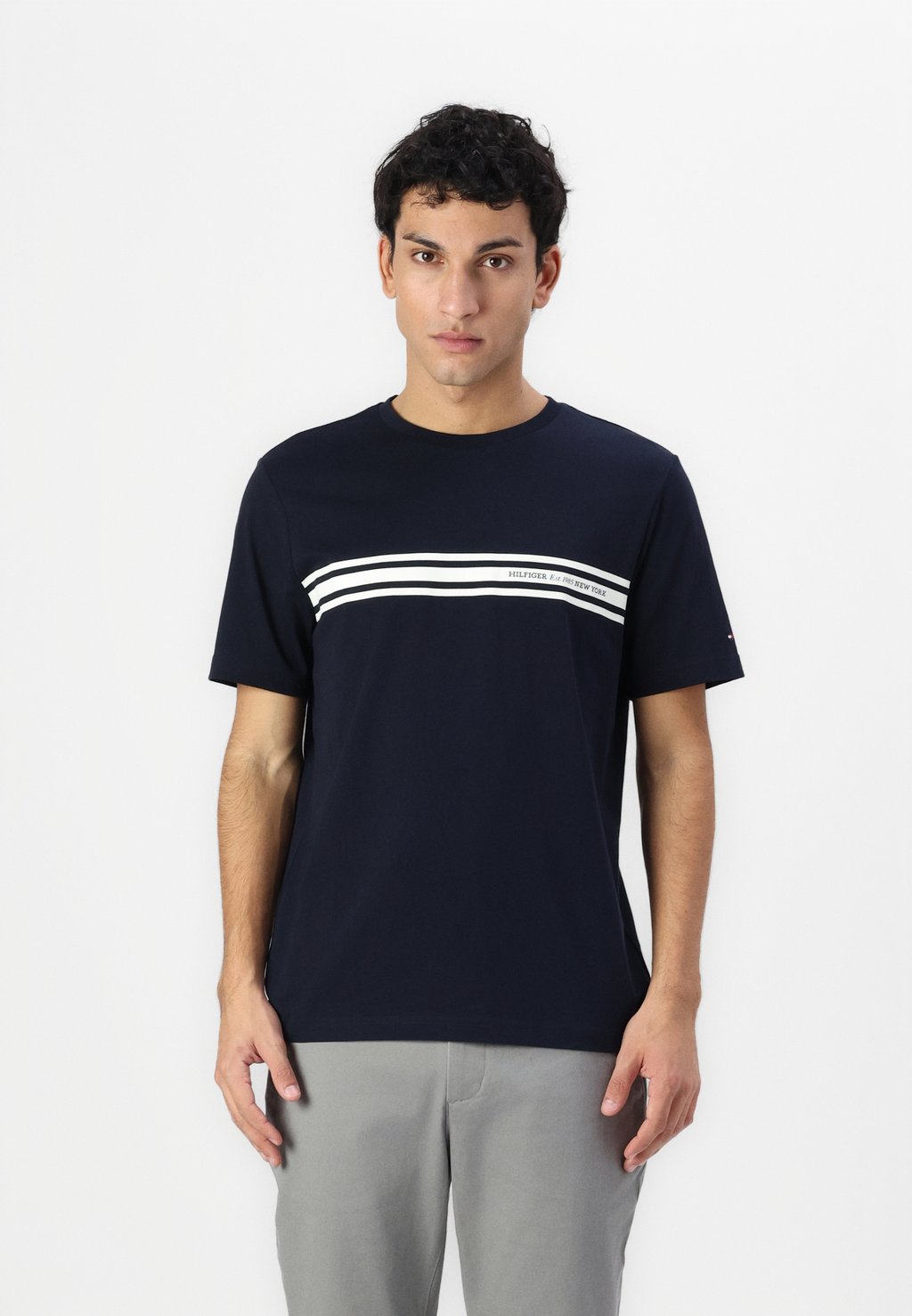 

Футболка с принтом CENTRAL CHEST STRIPE TEE Tommy Hilfiger, темно-синий