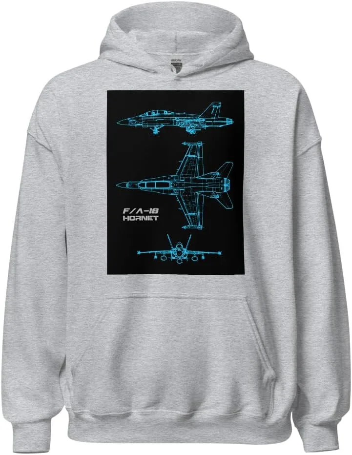 

Толстовка с чертежом истребителя F/A-18 Hornet