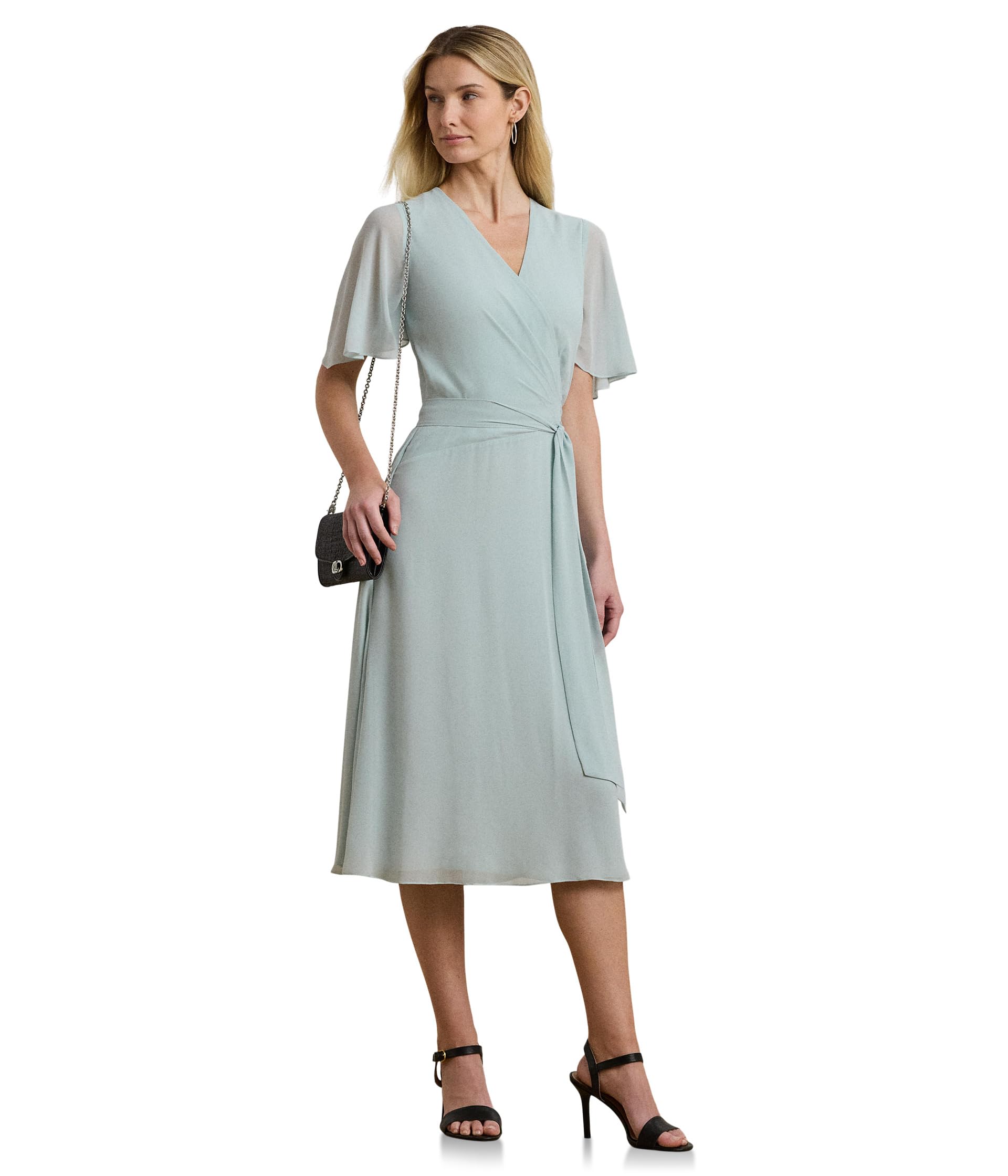 

Платье Lauren Ralph Lauren Belted Georgette Dress, Aqua Pearl