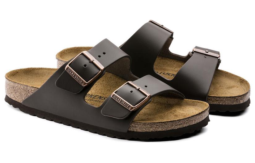 Кожаные сандалии Arizona Birkenstock, тёмно-коричневые — фото 3