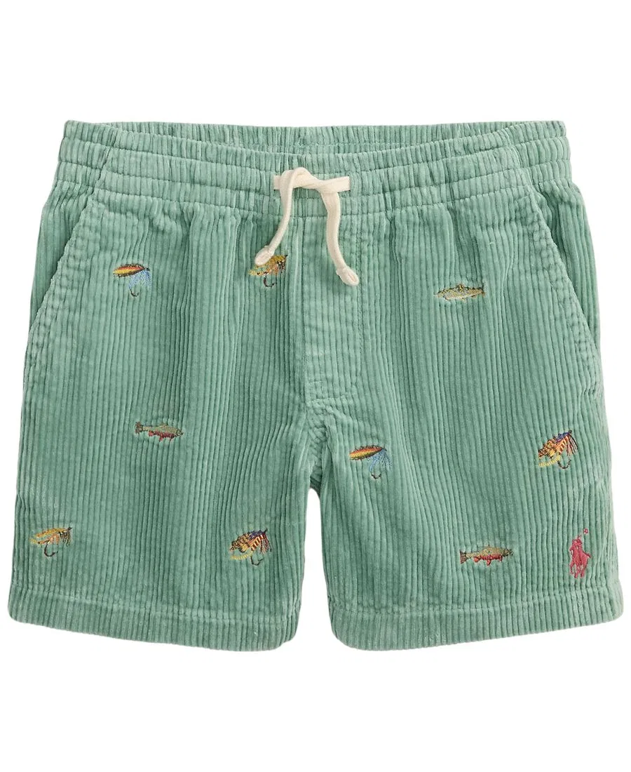Детские вельветовые шорты Polo Prepster с вышивкой, размер 2T-7 Polo Ralph Lauren, мятный