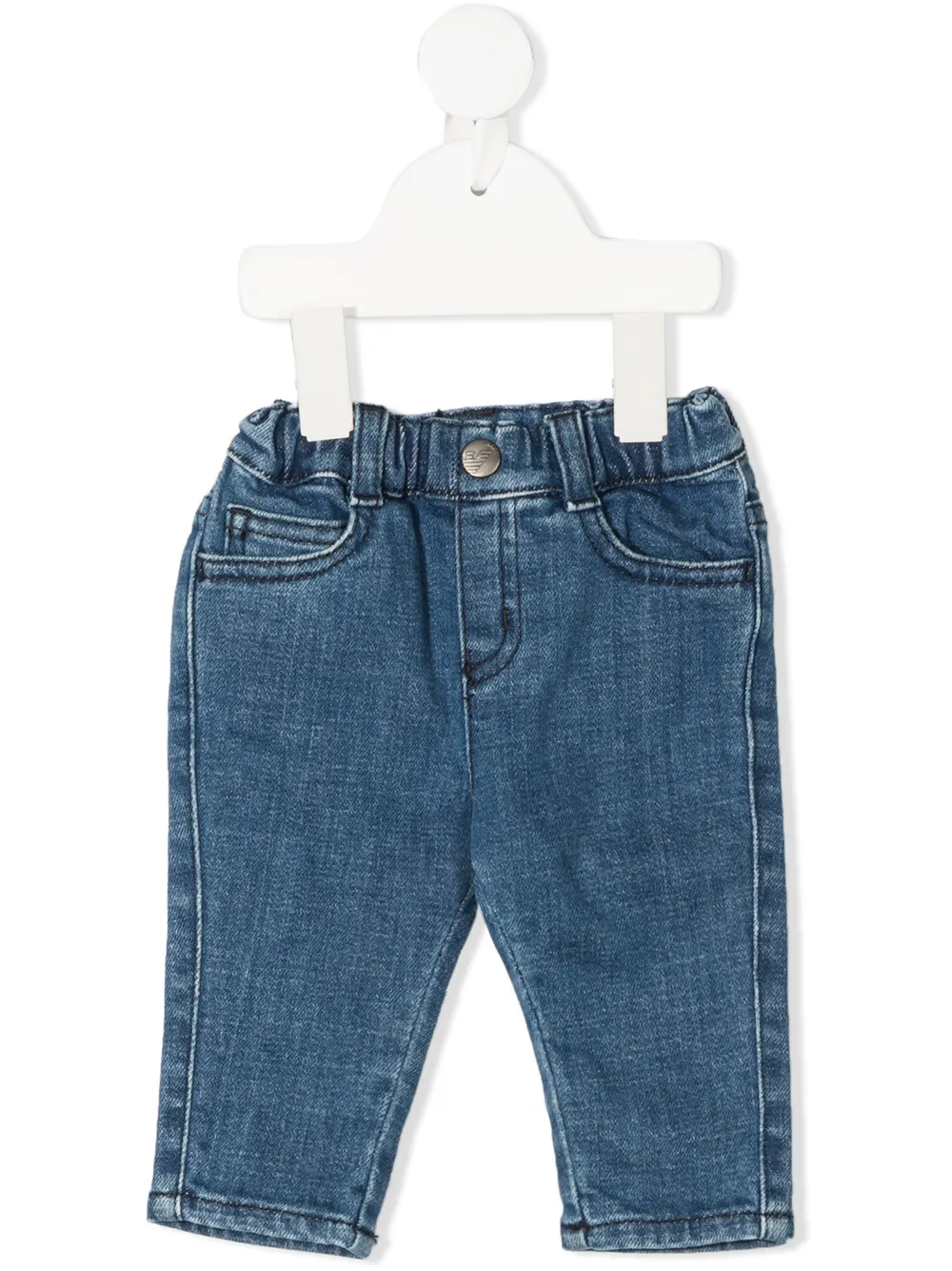 

Узкие джинсы средней посадки Emporio Armani Kids, синий