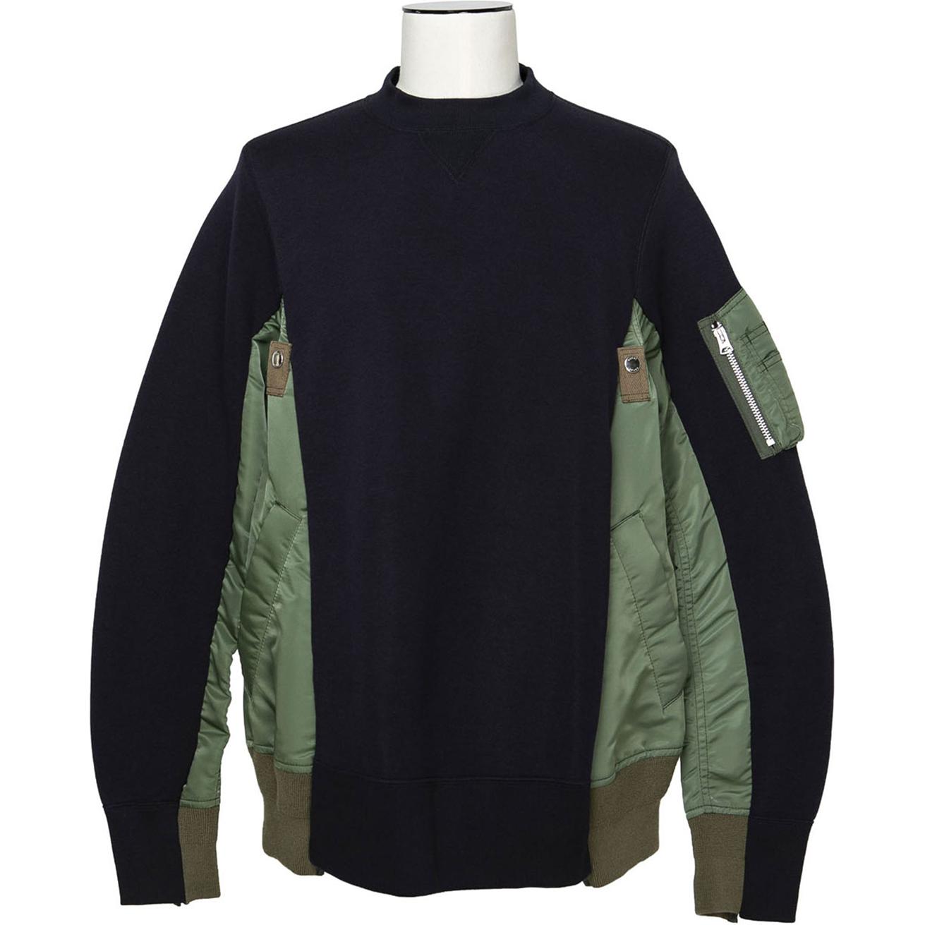 

Длинный рукав Составной Кроссовер Свитшот Sacai, Морской Синий