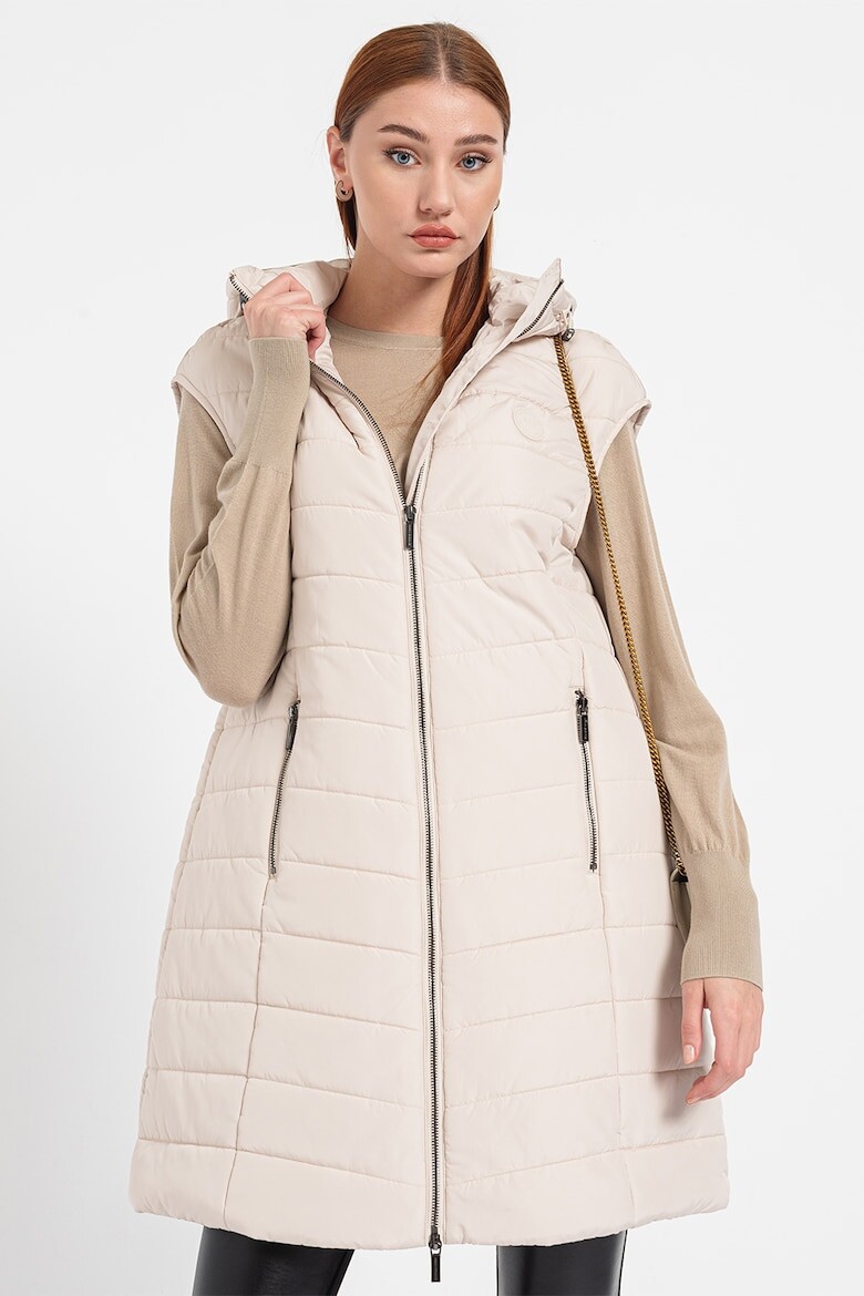 

Утепленный жилет с капюшоном Armani Exchange, бежевый
