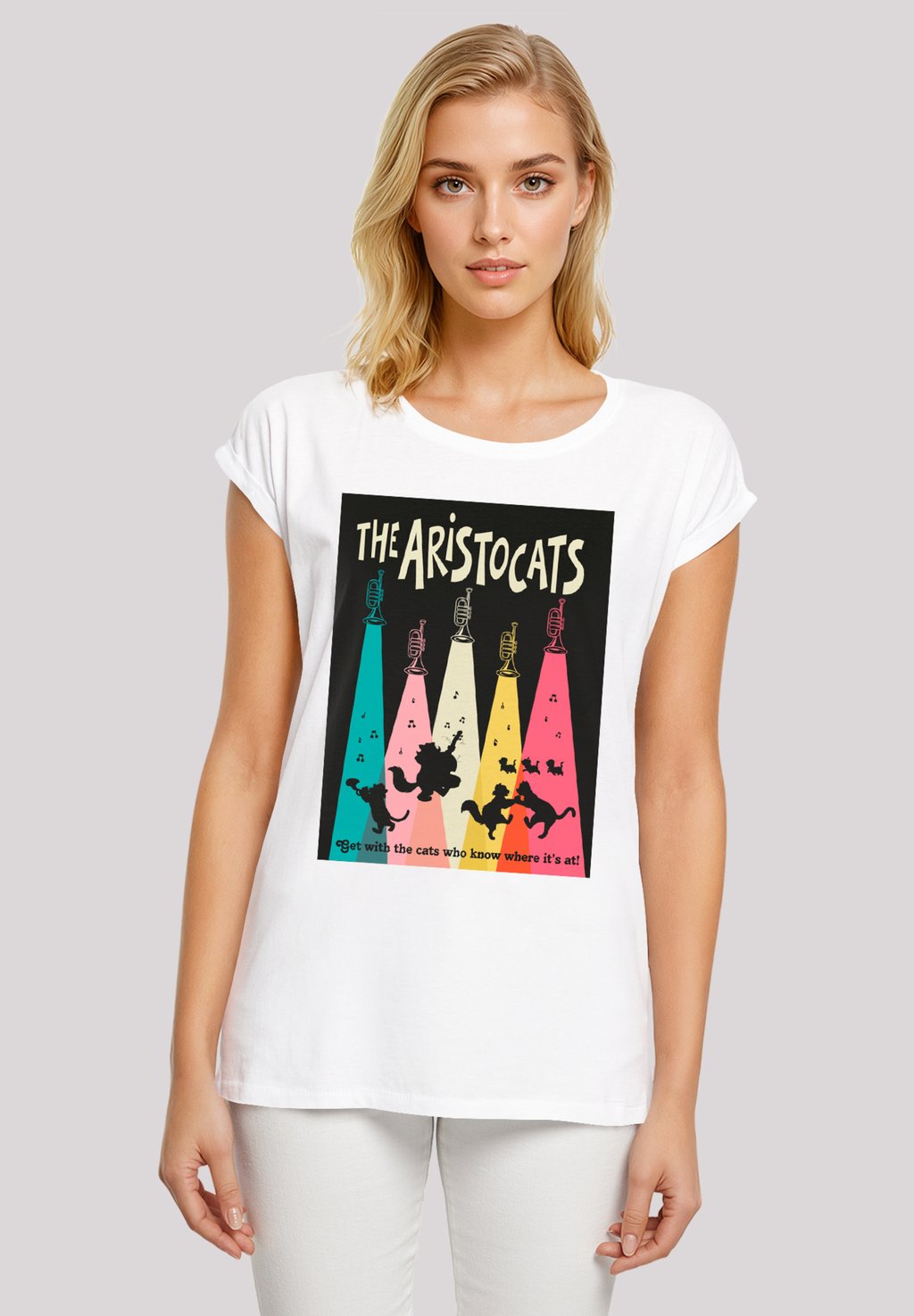 

Футболка с принтом DISNEY ARISTOCATS GET WITH THE CATS F4NT4STIC, белый