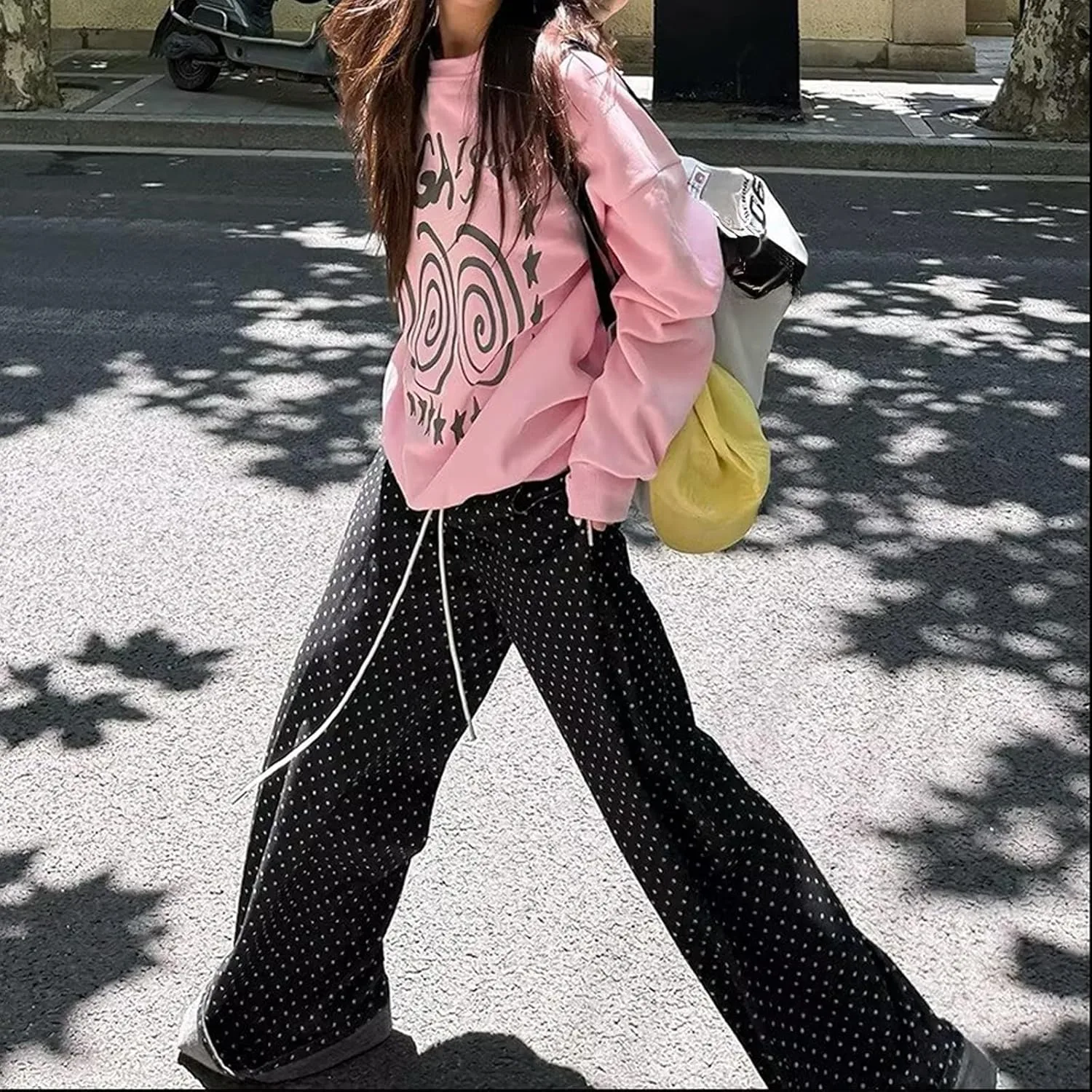 Джинсы Polka Dot Y2K Cutecore Baggy с кулиской — фото 4