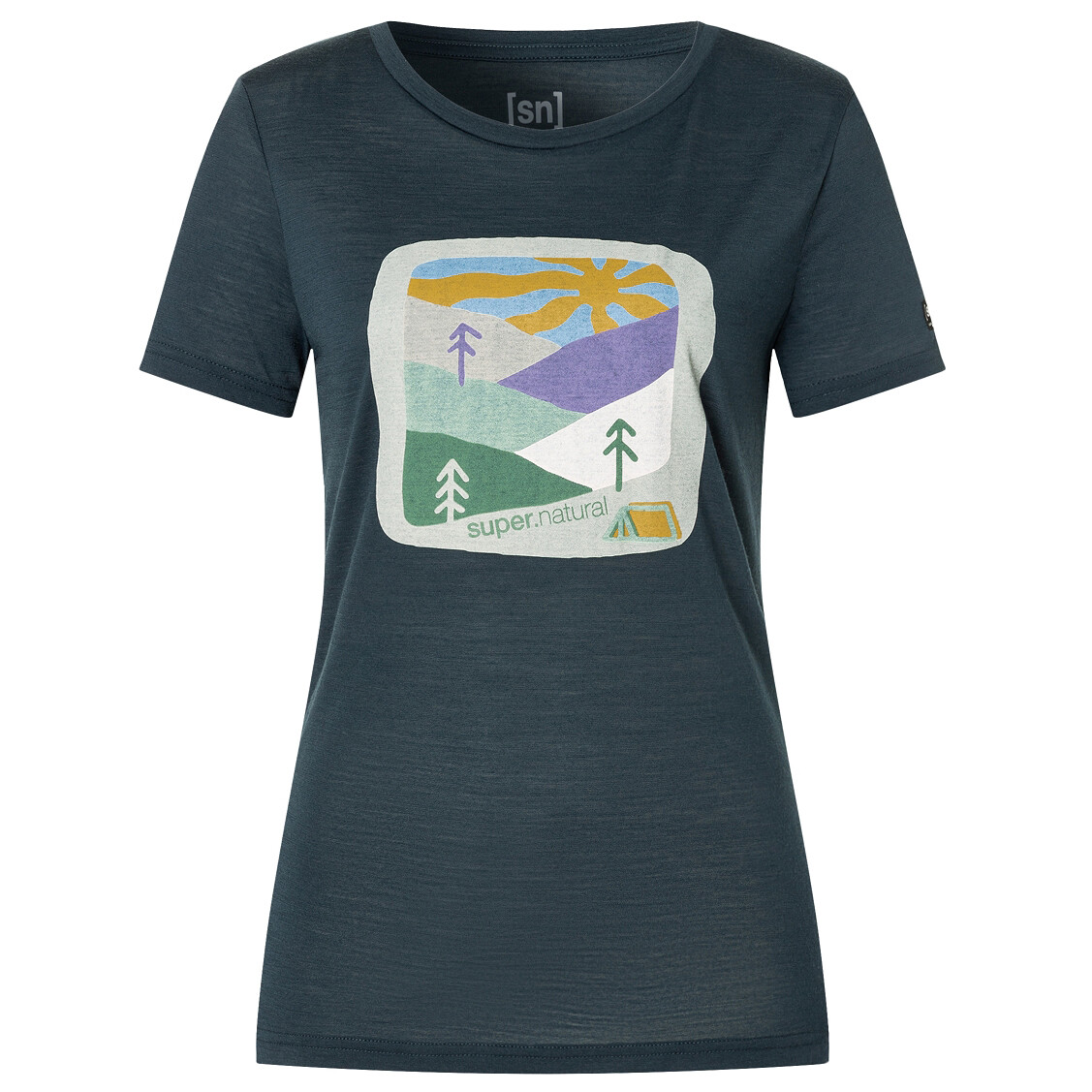 

Рубашка из мериноса Super.Natural Mountain Art Tee, цвет Blueberry/Various