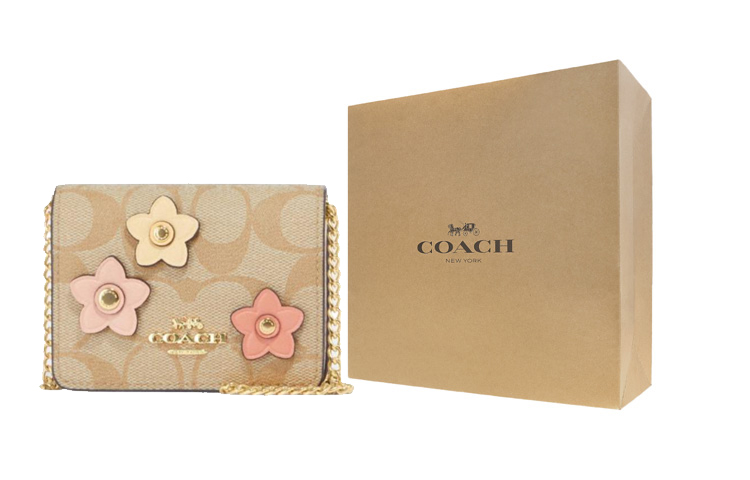 

COACH Кожаная цепочка сумка через плечо мини женская хаки