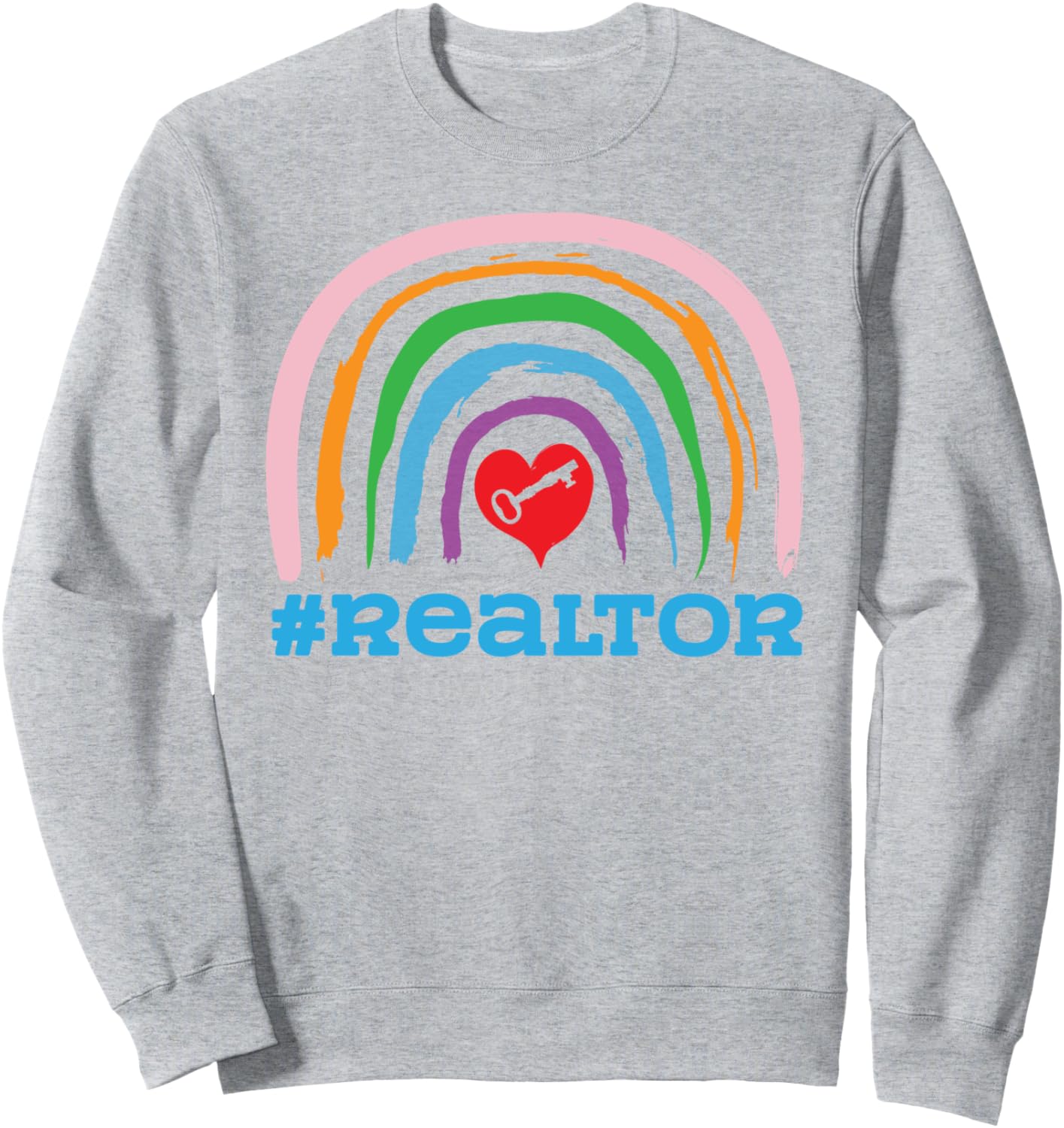 

Милая толстовка с радужным рисунком для агента по недвижимости Real Estate Agent Broker Da0, серый