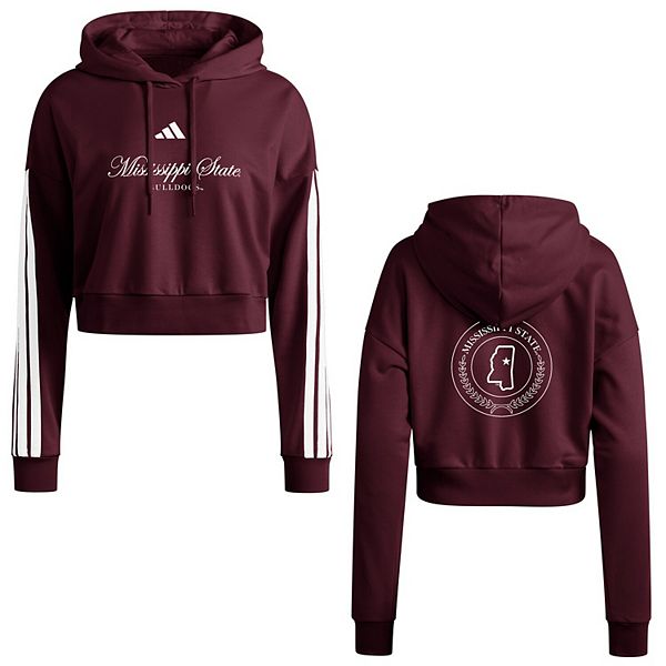 Женский бордовый худи Mississippi State Bulldogs Campus Queen Adidas
