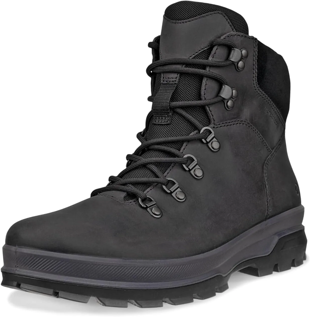 Мужские водонепроницаемые высокие туфли ECCO Rugged Track с плоским носком, черный