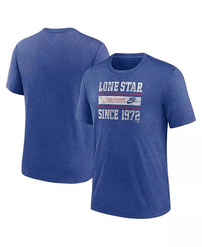 

Мужская футболка Heather Royal Texas Rangers Cooperstown Collection Local Stack Tri-Blend Nike