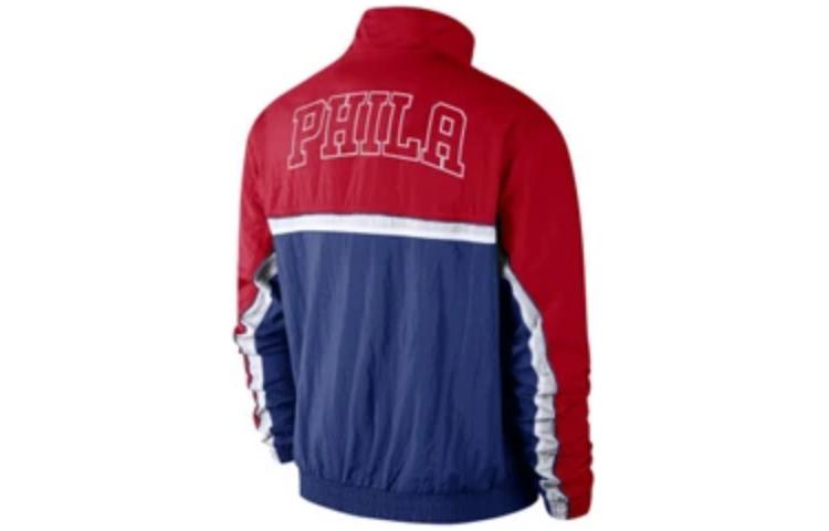 Куртка Nike Philadelphia 76ers Sports Cardigan Loose Colorblock Logo Alphabet Jacket Colorblock CJ7153-495, разноцветный — фото 2