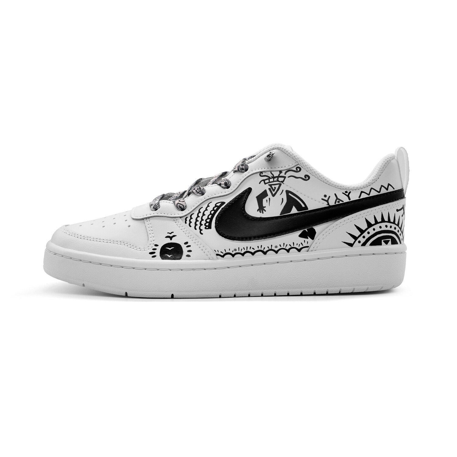 

Кроссовки Nike Court Borough Skateboard Shoes Women's Low-Top White, Черный, Кроссовки Nike Court Borough Skateboard Shoes Women's Low-Top White