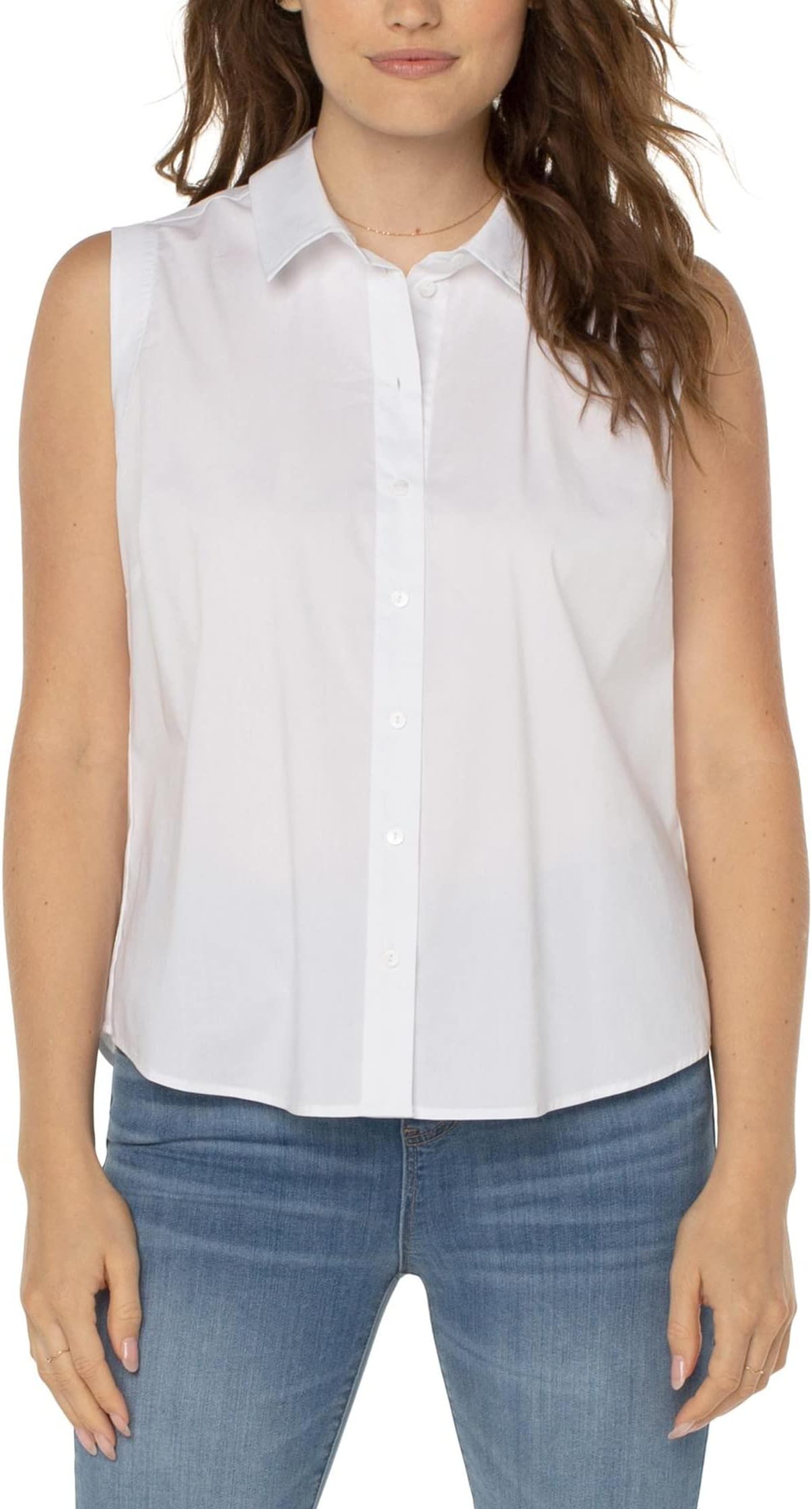 

Рубашка Liverpool Los Angeles Sleeveless Button Front Shirt, белый